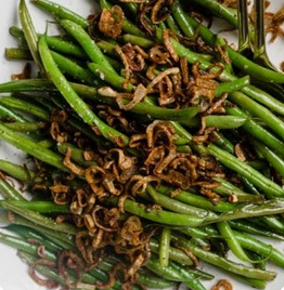 Green beans with fried shallots